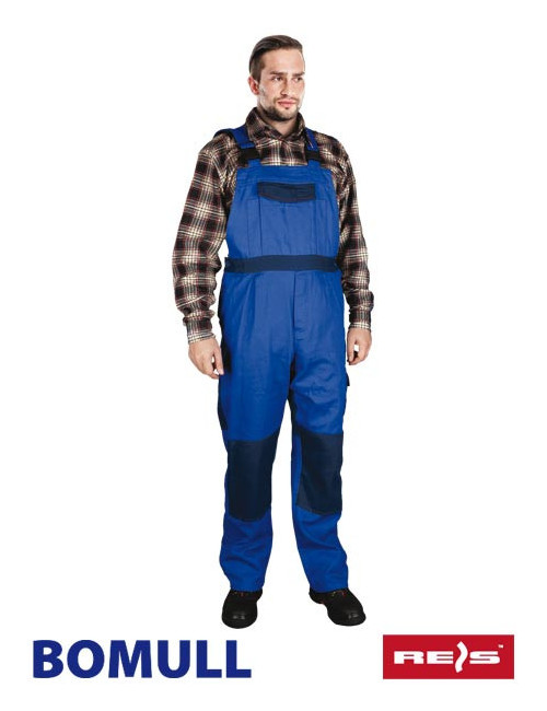 Protective bib pants bomull-b ng blue-navy Reis