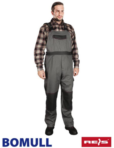 Protective bib pants bomull-b sds gray/dark gray Reis