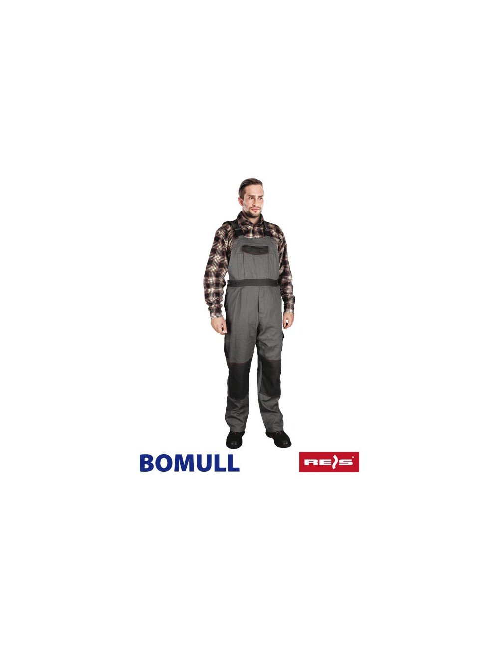 Protective bib pants bomull-b sds gray/dark gray Reis