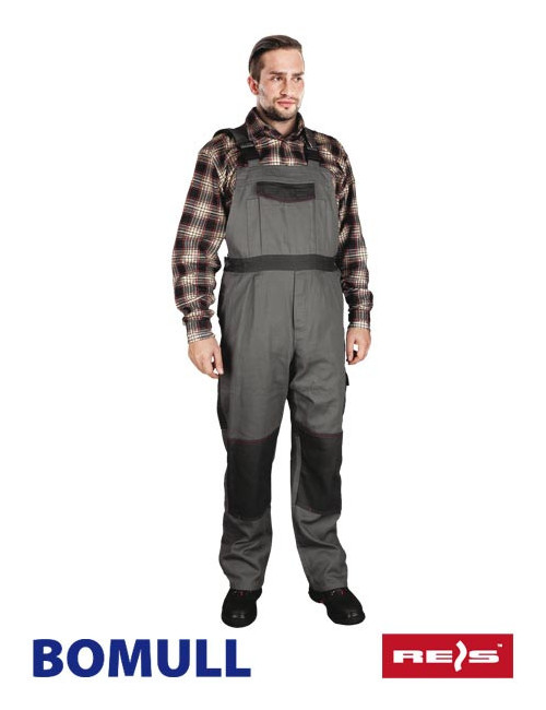 Protective bib pants bomull-b sds gray/dark gray Reis