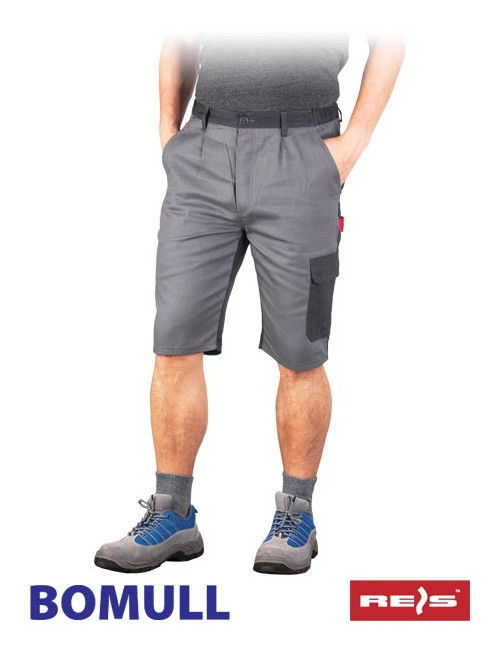 Taillenlange Schutzhose – kurz bomull-ts sds grau-dunkelgrau Reis