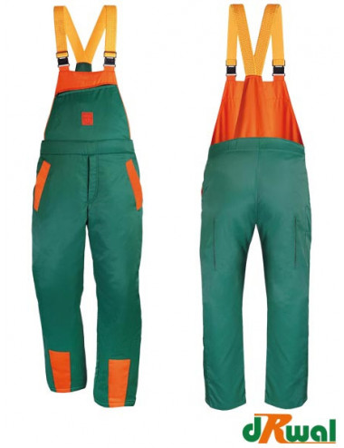 Protective bib pants dr-pil-s zp green-orange Drwal