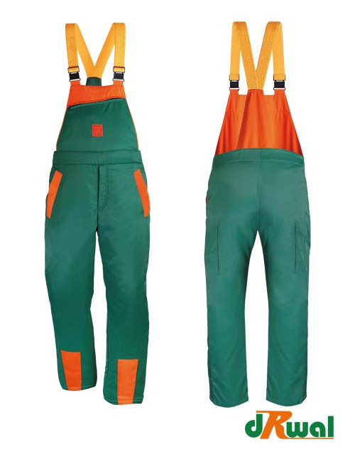 Protective bib pants dr-pil-s zp green-orange Drwal