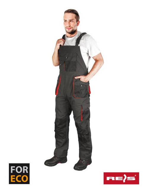 Foreco-b sbp Schutzlatzhose Stahl-Schwarz-Orange Reis