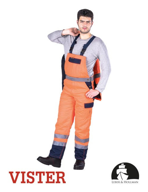 LEBER&amp;HOLLMAN INSULATED BIB PANTS LH-BIBWINTER PG ORANGE-NAVY