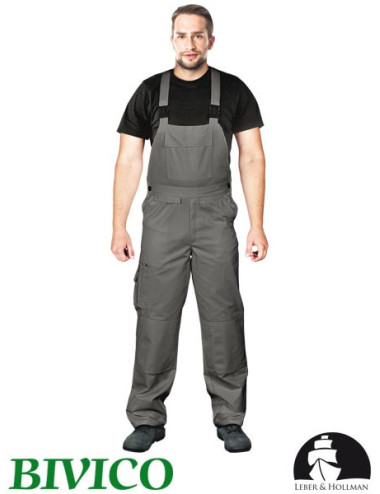 LH-Bister-Schutzlatzhose in Grau/Stahl Leber &amp; Hollman