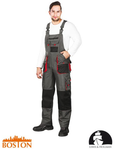 Isolierte Schutzlatzhose lh-bsw-b sbc grau-schwarz-rot Leber&amp;hollman