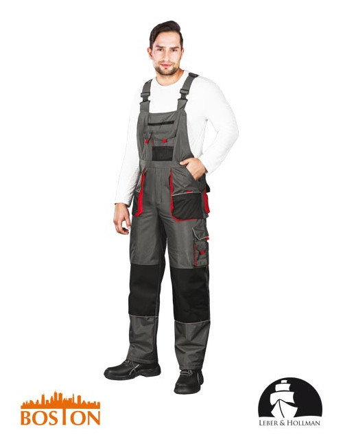 Isolierte Schutzlatzhose lh-bsw-b sbc grau-schwarz-rot Leber&amp;hollman