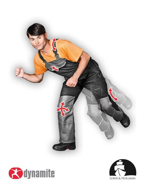 Schutzlatzhose lh-dynamite-b bs schwarz-grau Leber&amp;hollman