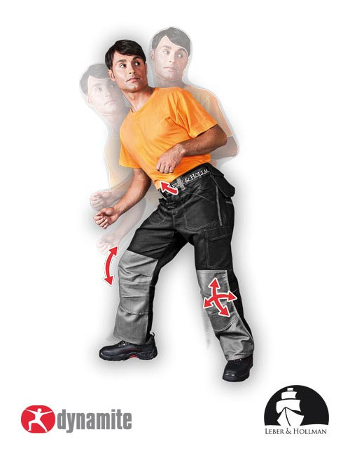 Spodnie ochronne do pasa lh-dynamite-t bs czarno-szary Leber&hollman