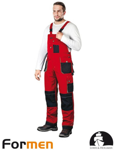 Schutzlatzhose lh-fmn-b cbs rot-schwarz-grau Leber&amp;hollman