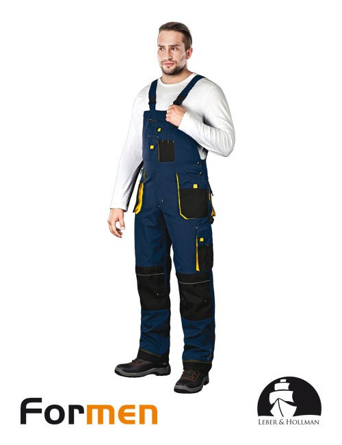 LEBER&amp;HOLLMAN PROTECTIVE BIB PANTS LH-FMN-B GBY NAVY-BLACK-YELLOW