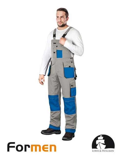 Schutzlatzhose lh-fmn-b jsnb hellgrau-blau-schwarz Leber&amp;hollman