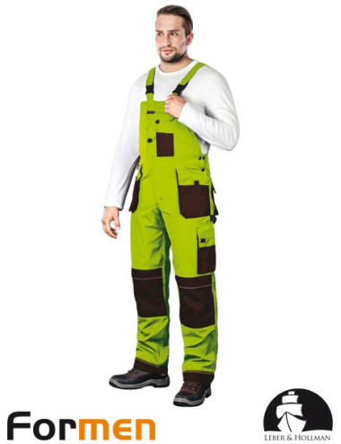 LEBER&amp;HOLLMAN PROTECTIVE BIB PANTS LH-FMN-B LBR LIME-BROWN