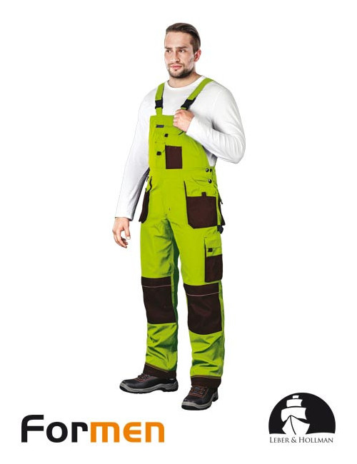 LEBER&amp;HOLLMAN PROTECTIVE BIB PANTS LH-FMN-B LBR LIME-BROWN