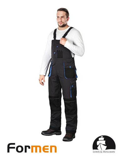 Schutzlatzhose lh-fmn-b sbn stahl-schwarz-blau Leber&amp;hollman