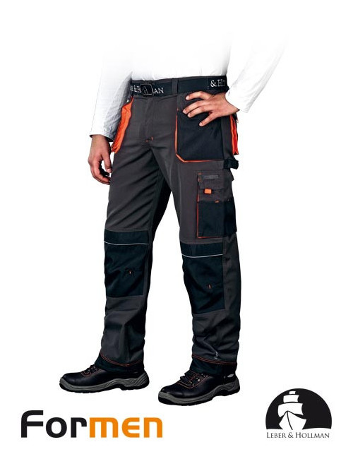Spodnie ochronne do pasa lh-fmn-t sbp stalowo-czarno-pomarańczowy Leber&hollman
