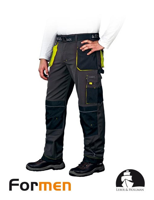 LEBER&amp;HOLLMAN WAIST TROUSERS LH-FMN-T SBY STEEL-BLACK-YELLOW