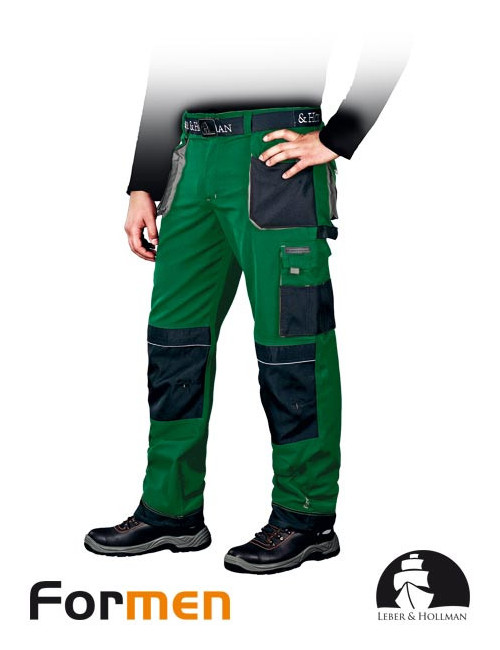 LEBER&amp;HOLLMAN WAIST TROUSERS LH-FMN-T ZBS GREEN-BLACK-GRAY