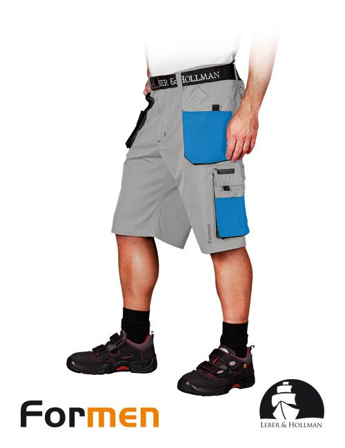 Taillenlange Schutzhose - kurz lh-fmn-ts jsnb hellgrau-blau-schwarz Leber&amp;hollman