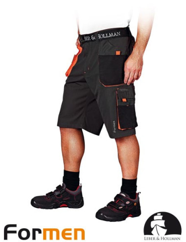 LEBER&amp;HOLLMAN WAIST TROUSERS - SHORT LH-FMN-TS SBP STEEL-BLACK-ORANGE
