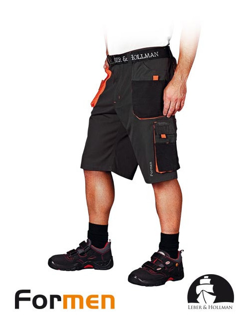 Taillenlange Schutzhose - kurz lh-fmn-ts sbp stahl-schwarz-orange Leber&amp;hollman