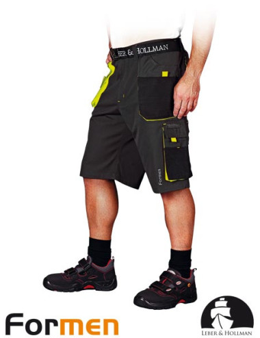 LEBER&amp;HOLLMAN WAIST TROUSERS - SHORT LH-FMN-TS SBY STEEL-BLACK-YELLOW