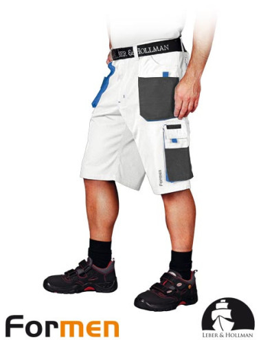 Taillenlange Schutzhose - kurz lh-fmn-ts wsn weiß-grau-blau Leber&amp;hollman