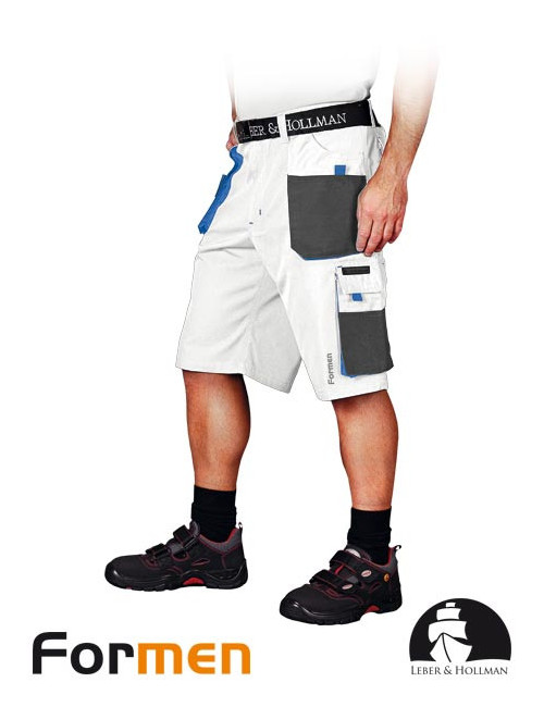 Spodnie ochronne do pasa - krótkie lh-fmn-ts wsn biało-szaro-niebieski Leber&hollman