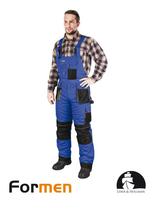 LEBER&amp;HOLLMAN INSULATED BIB PANTS LH-FMNW-B NBS BLUE-BLACK-GRAY