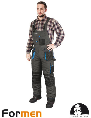 LEBER&amp;HOLLMAN INSULATED BIB PANTS LH-FMNW-B SBN STEEL-BLACK-BLUE