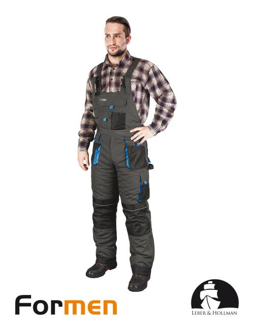 Isolierte Schutzlatzhose lh-fmnw-b sbn stahlschwarz-blau Leber&amp;Hollman