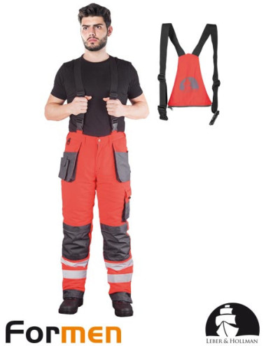 Isolierte Schutzlatzhose lh-fmnwx-b csb rot-stahl-schwarz Leber&amp;hollman