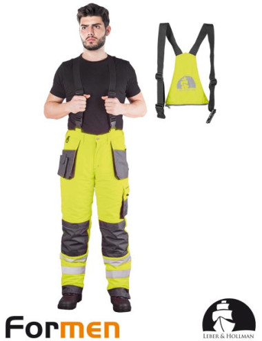 Isolierte Schutzlatzhose lh-fmnwx-b ysb gelb-stahl-schwarz Leber&amp;hollman