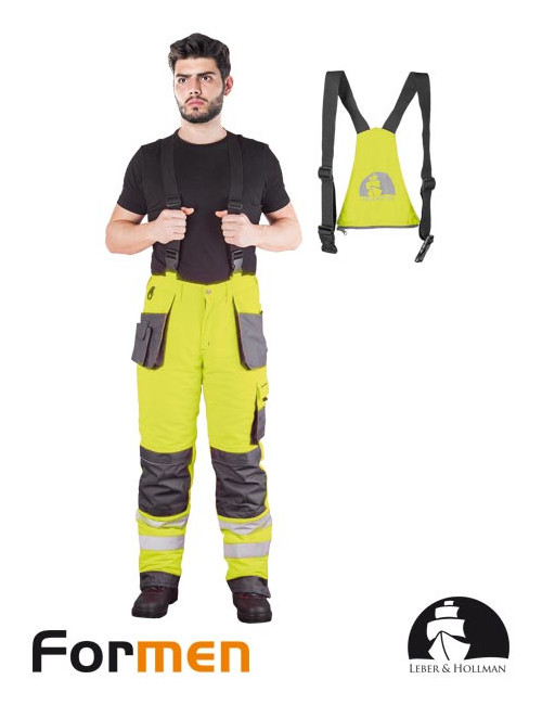 Isolierte Schutzlatzhose lh-fmnwx-b ysb gelb-stahl-schwarz Leber&amp;hollman