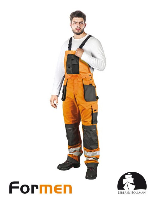 Schutzlatzhose lh-fmnx-b psb orange-stahl-schwarz Leber&amp;hollman