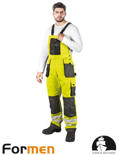 LEBER&amp;HOLLMAN PROTECTIVE BIB PANTS LH-FMNX-B YSB YELLOW-STEEL-BLACK