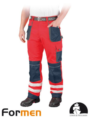 Schutzbundhose lh-fmnx-t cgs rot-marineblau-grau Leber&amp;hollman