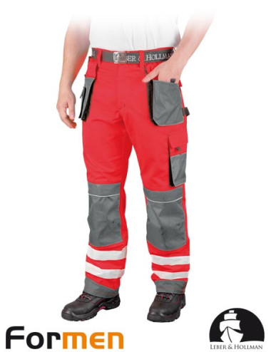 Schutzbundhose lh-fmnx-t csb rot-stahl-schwarz Leber&amp;hollman