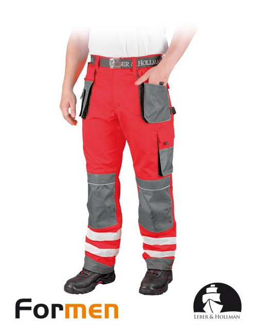 LEBER&amp;HOLLMAN WAIST TROUSERS LH-FMNX-T CSB RED-STEEL-BLACK