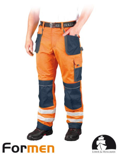 LEBER&amp;HOLLMAN WAIST TROUSERS LH-FMNX-T PGS ORANGE-NAVY-GRAY