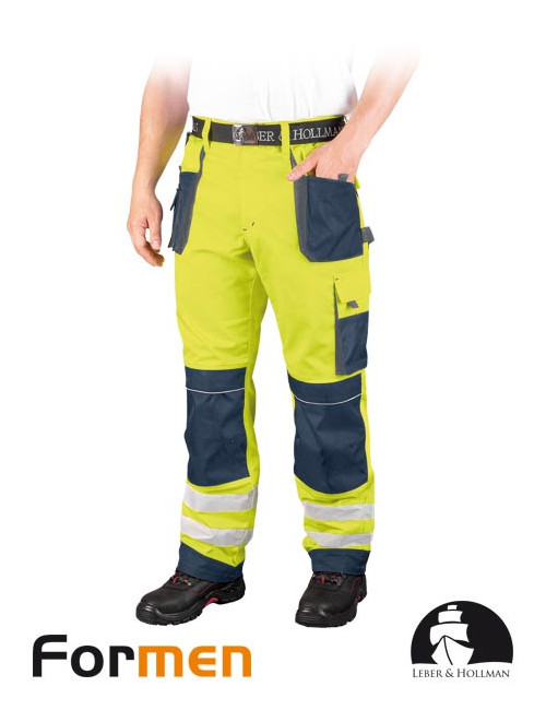 Schutzbundhose lh-fmnx-t ygs gelb-marineblau-grau Leber&amp;hollman