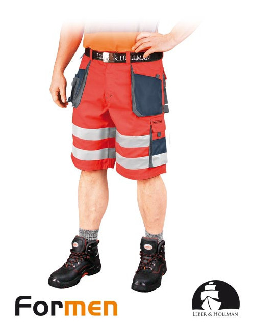 LEBER&amp;HOLLMAN WAIST TROUSERS - SHORT LH-FMNX-TS CGS RED-NAVY-GRAY