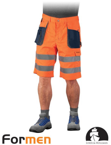 LEBER&amp;HOLLMAN WAIST TROUSERS - SHORT LH-FMNX-TS PGS ORANGE-NAVY-GRAY