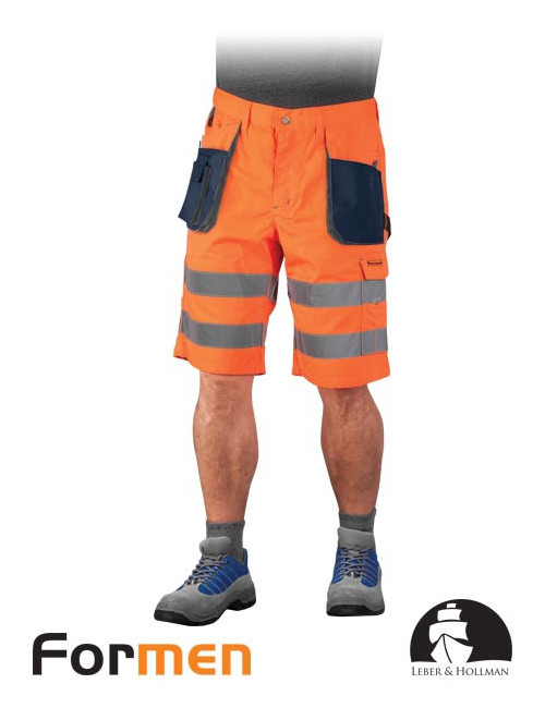 LEBER&amp;HOLLMAN WAIST TROUSERS - SHORT LH-FMNX-TS PGS ORANGE-NAVY-GRAY