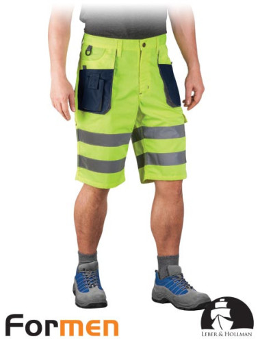 Taillenlange Schutzhose – kurz lh-fmnx-ts ygs gelb-marineblau-grau Leber&amp;hollman
