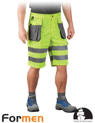 Taillenlange Schutzhose – kurz lh-fmnx-ts ysb gelb-stahl-schwarz Leber&amp;hollman