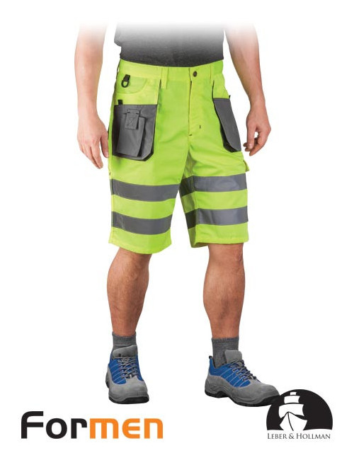 Taillenlange Schutzhose – kurz lh-fmnx-ts ysb gelb-stahl-schwarz Leber&amp;hollman