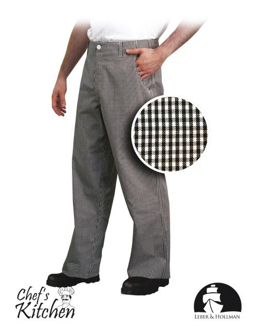 LEBER&amp;HOLLMAN WAIST TROUSERS LH-TROFER WB WHITE-BLACK