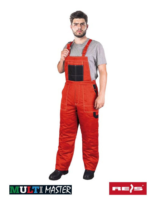 Protective bib pants insulated mmws cb red-black Reis